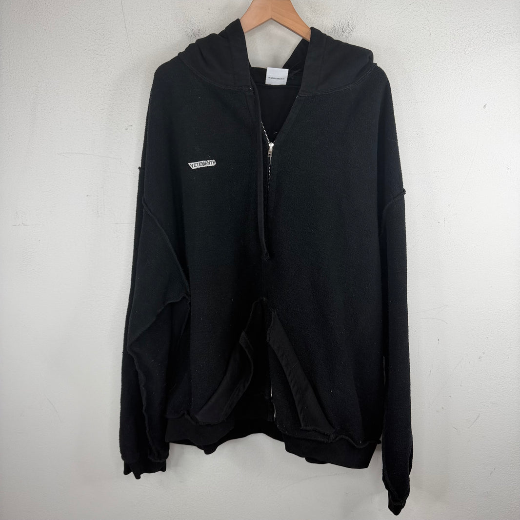 Vetements Inside-Out Zip-Up Hoodie