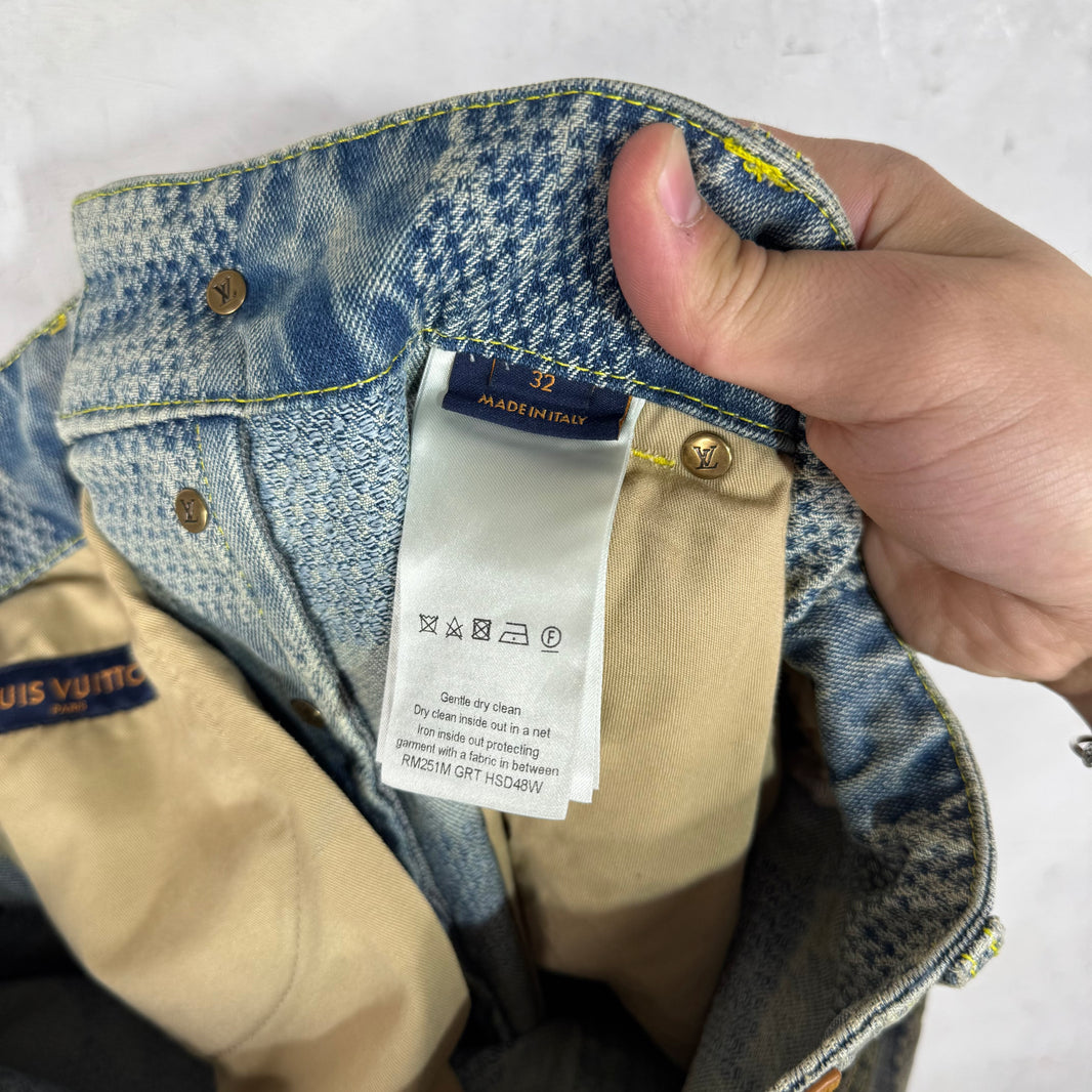 Louis Vuitton Lightwash Damier Skater Jeans