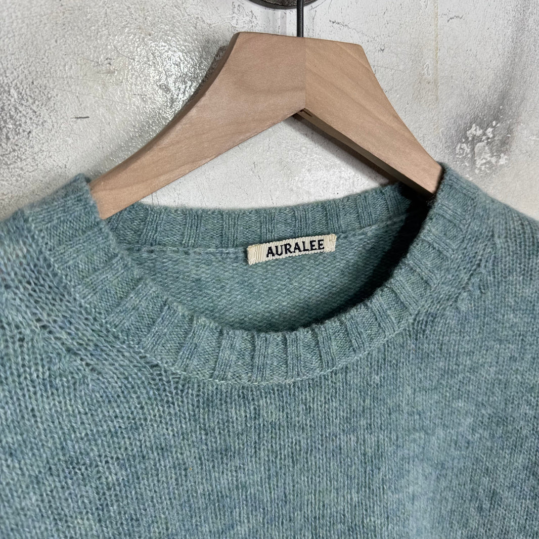Auralee Wool/Mohair Blue Knit Sweater