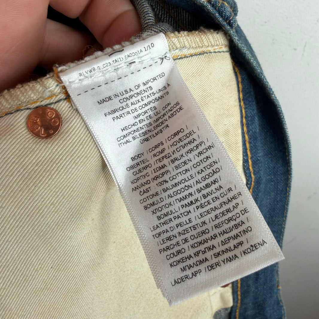 RRL Straight Leg Whiskered Jeans