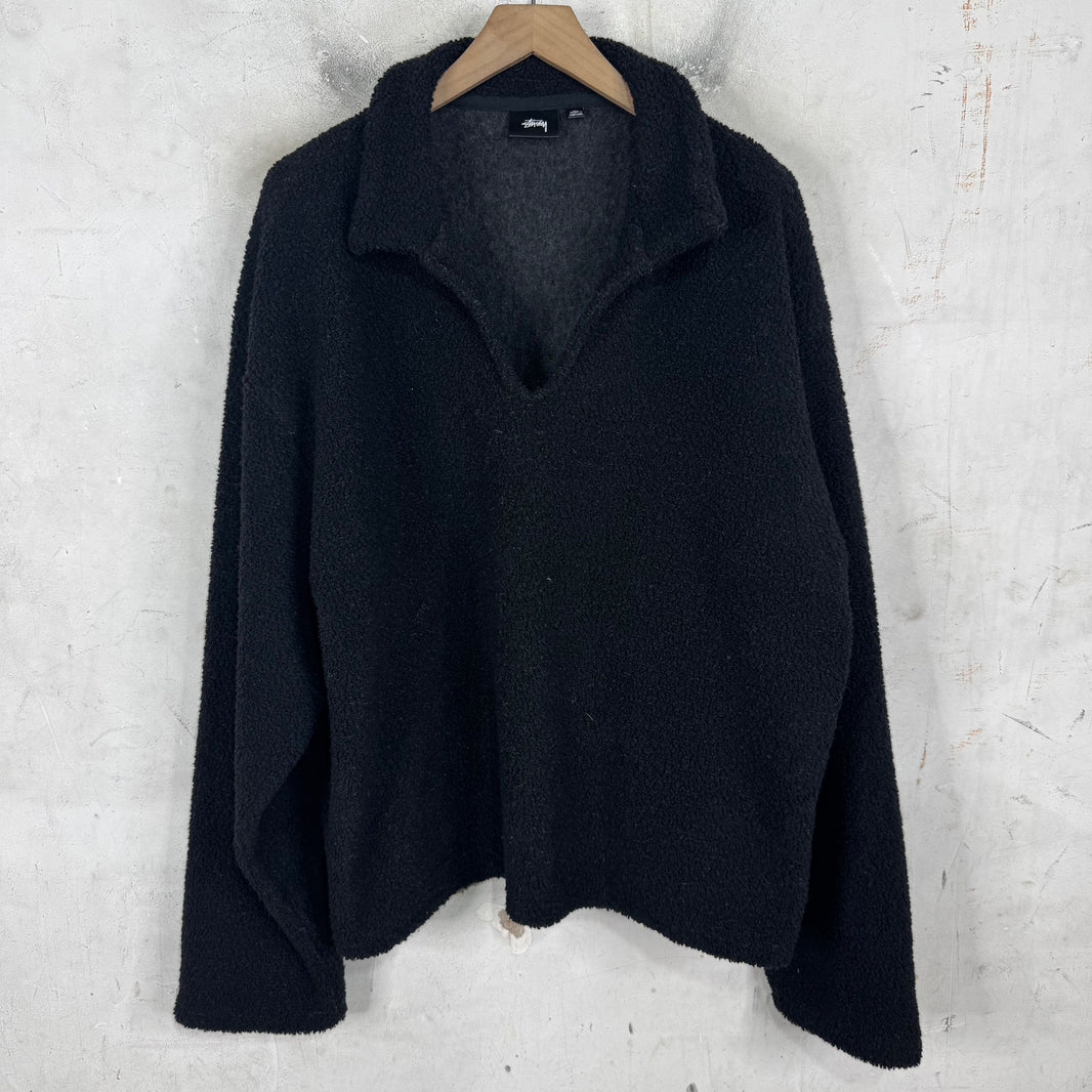 Stussy Black Cowboy Fleece Pullover