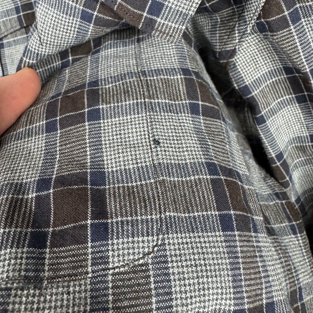 Dries Van Noten Blue/Brown Plaid Shirt With Epaulettes