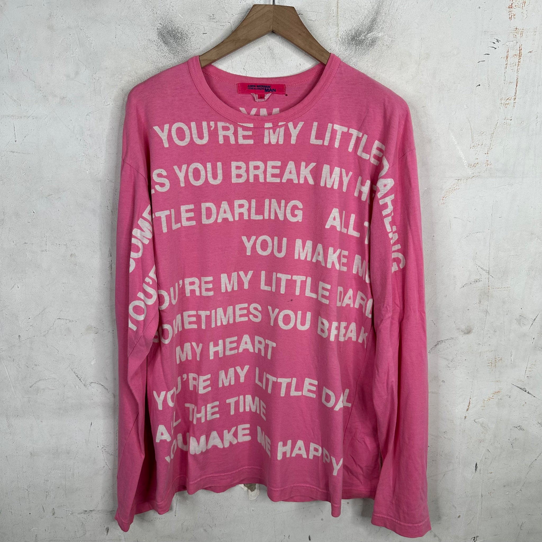 Junya Watanabe Pink Poem L/S T-Shirt