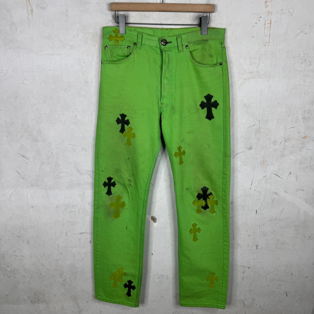 Chrome Hearts Levis Green Patch 501 Jeans