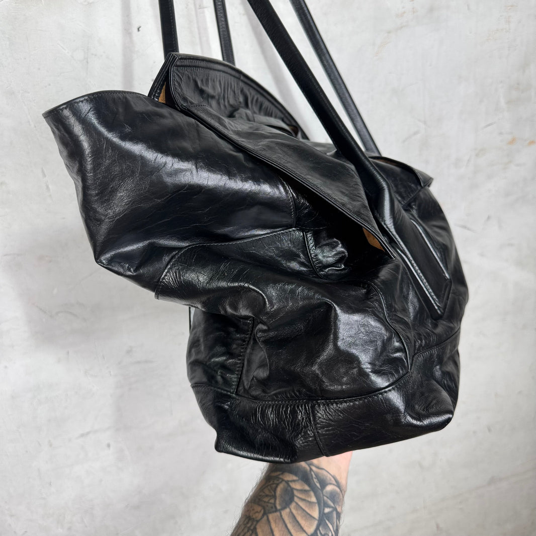 Bottega Veneta Black Arco Intrecciato Weekender Bag