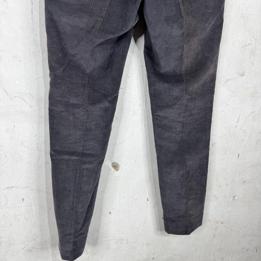 Thom Browne Dark Grey Striped Corduroy Trousers