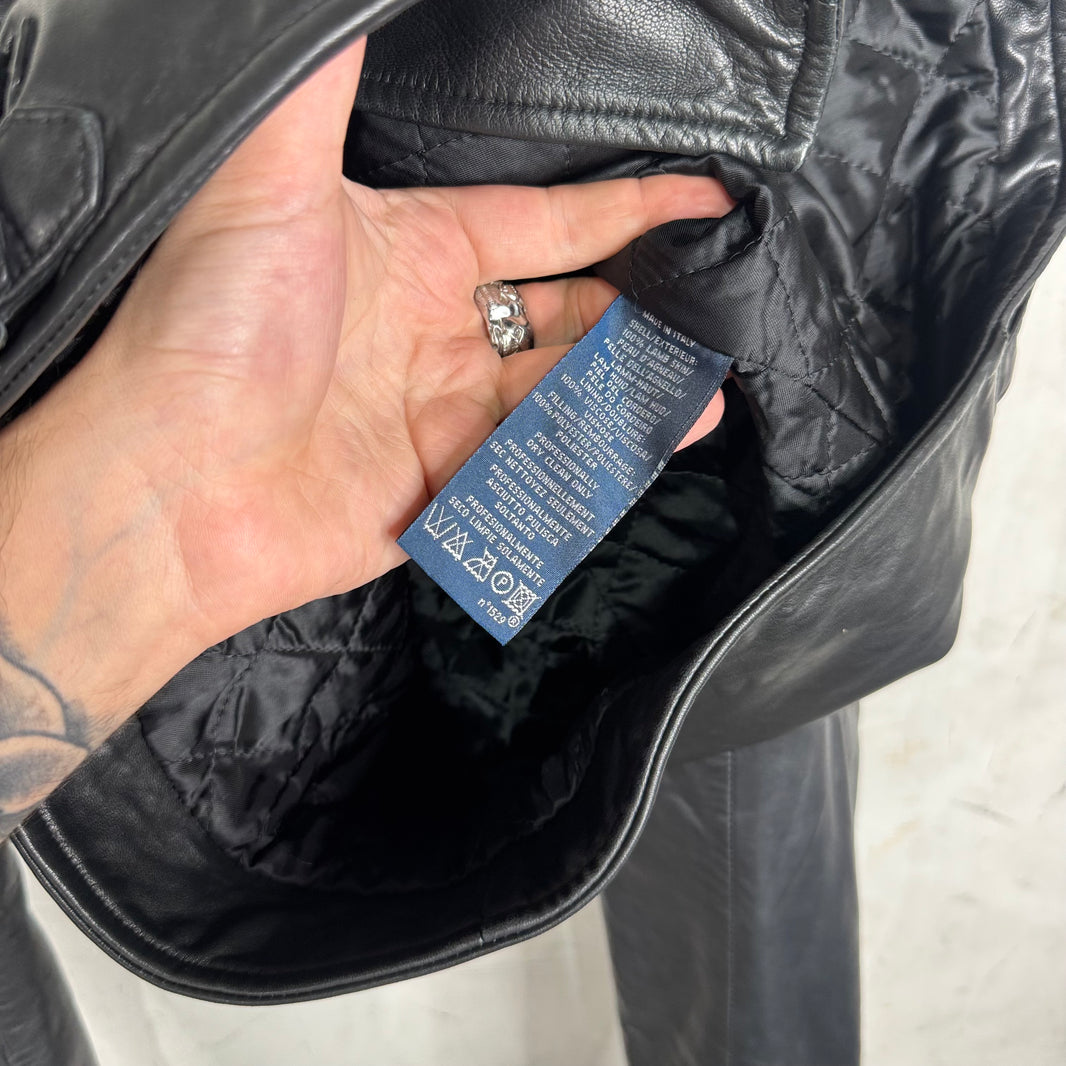 Ralph Lauren Lambskin Quilted Moto Jacket