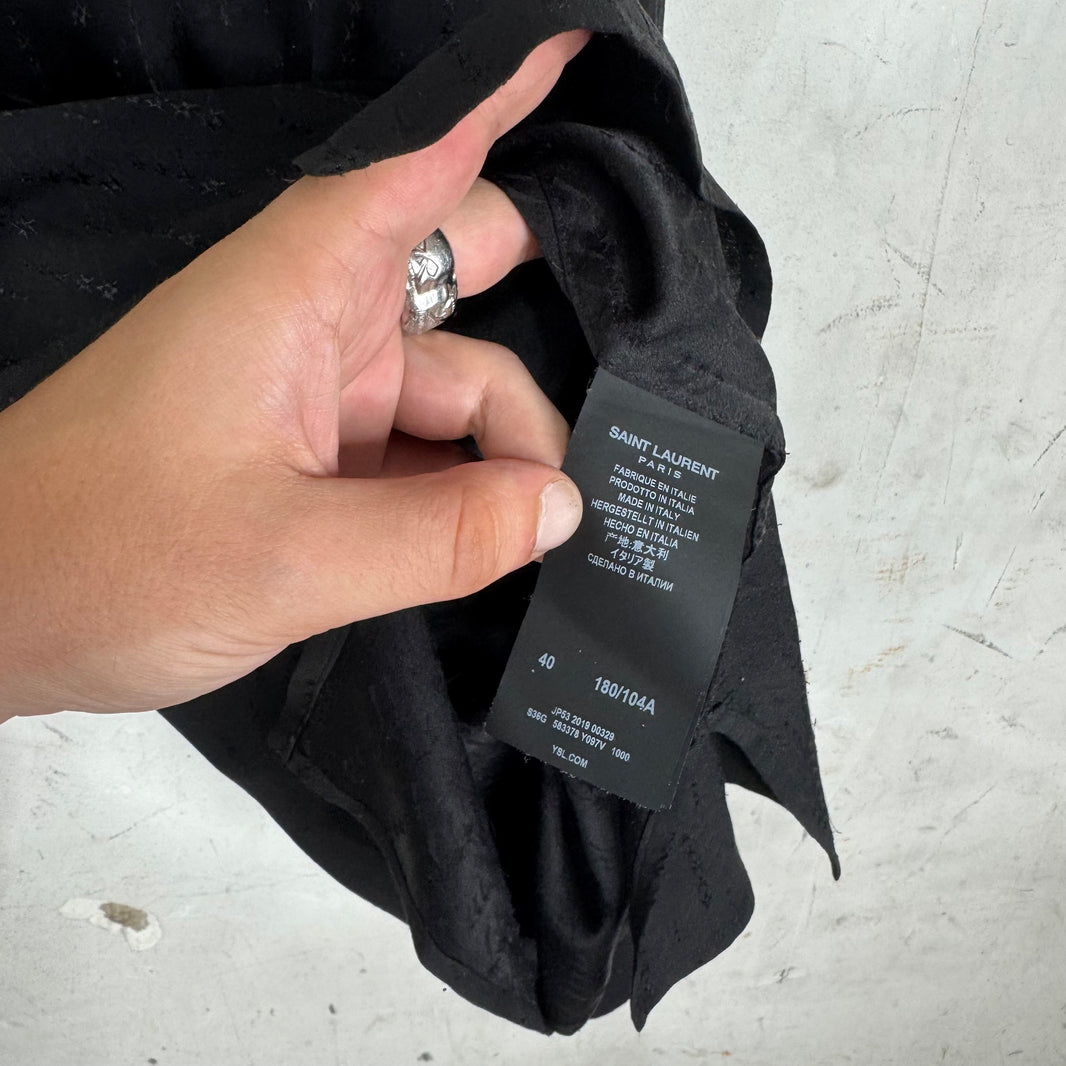 Saint Laurent Silk Stars Collarless Shirt