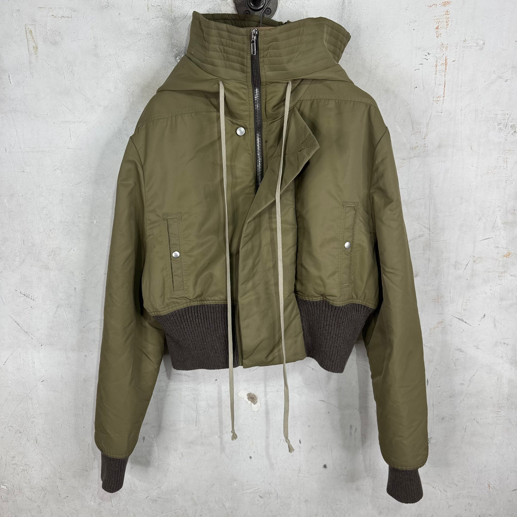 Rick Owens Luxor Cropped Ribbed Exploder Bomber