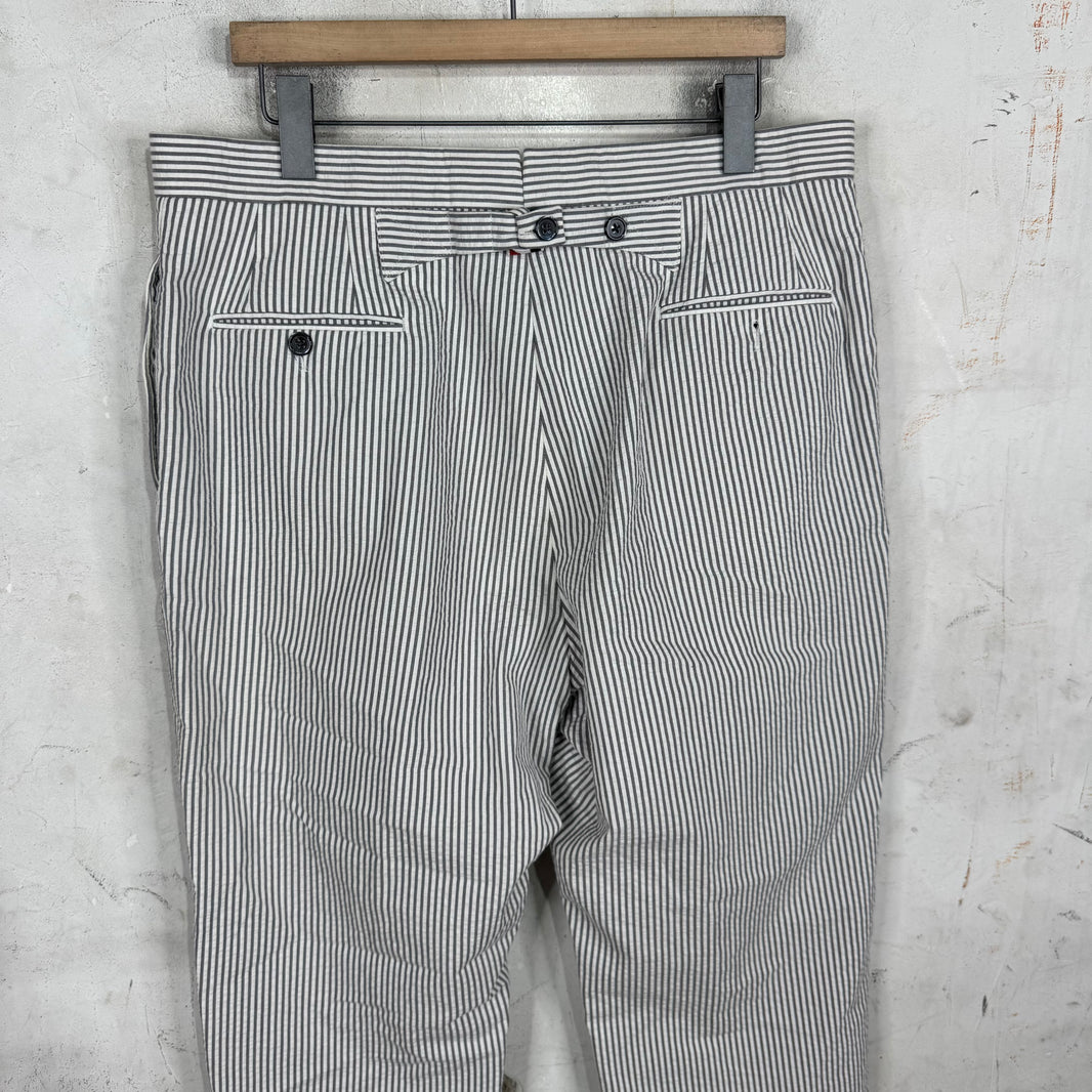 Thom Browne Striped Seersucker 2 Piece Suit
