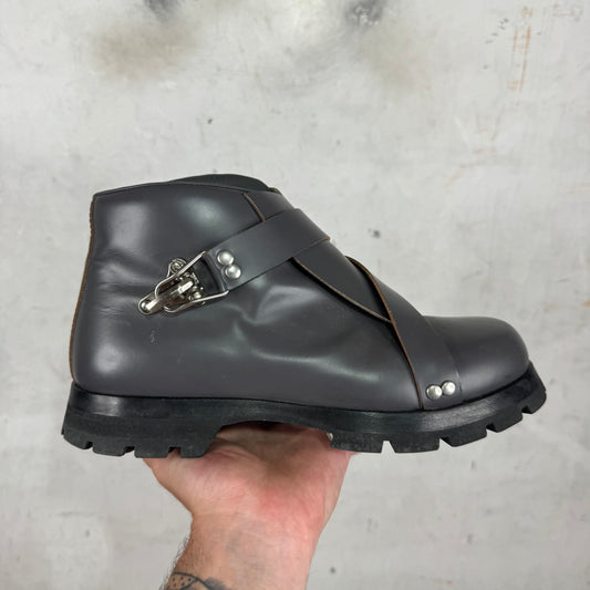 Jil Sander Grey Man Ankle Harness Boots