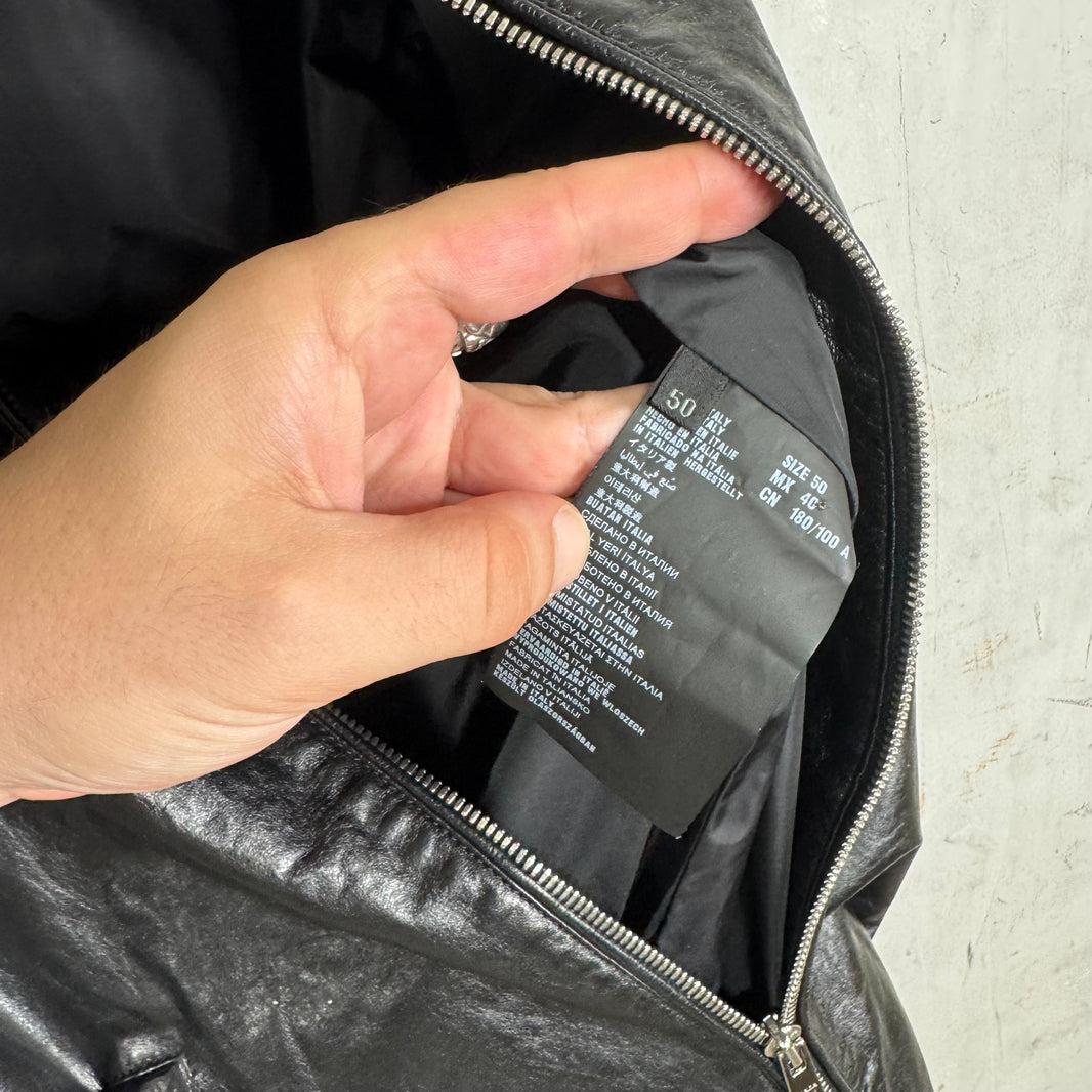 Prada Leather Packable Hooded Jacket