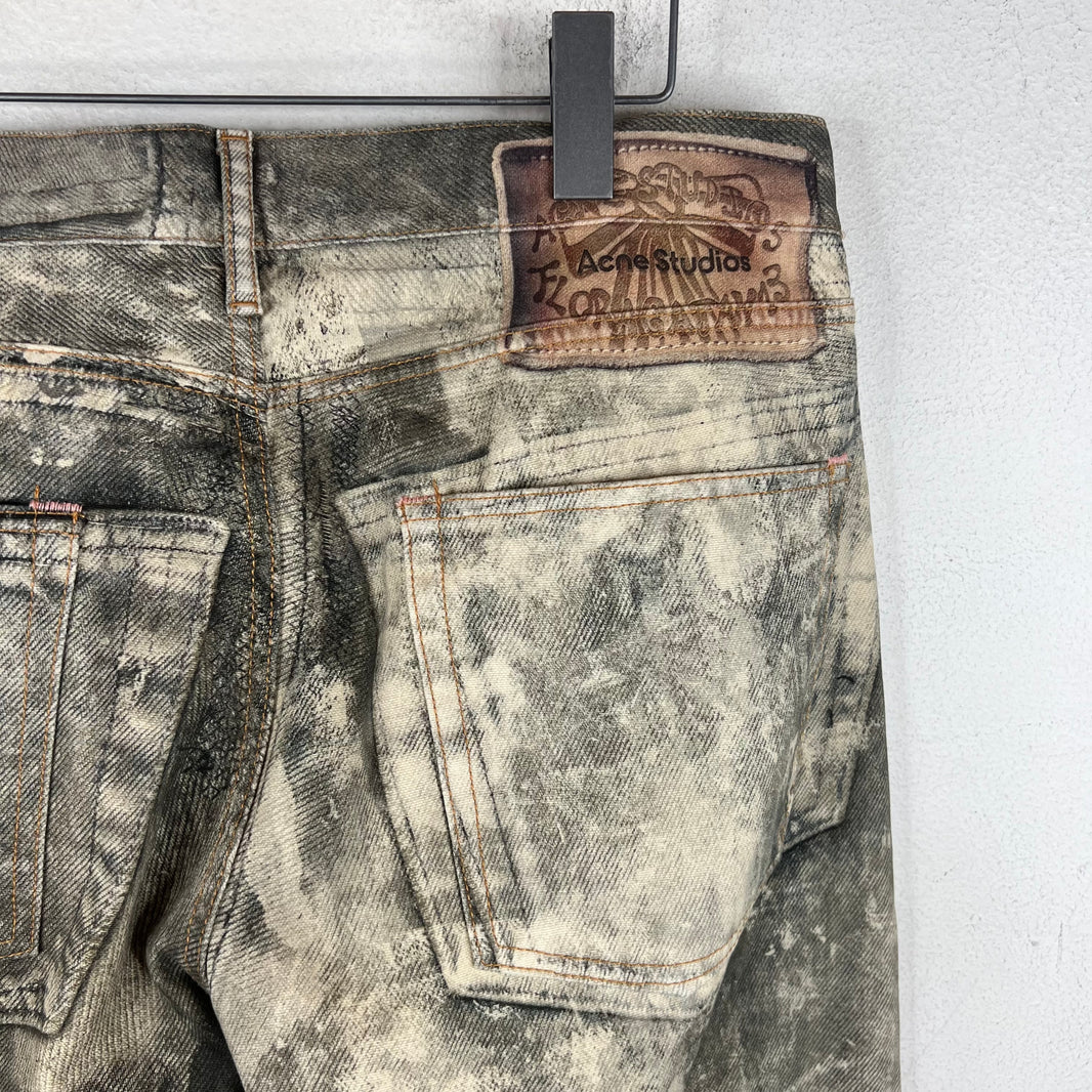 Acne Studios Paint Splatter Trompe Denim Jeans
