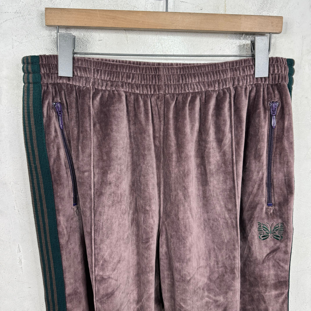 Needles Burgundy Velvet Track Pants