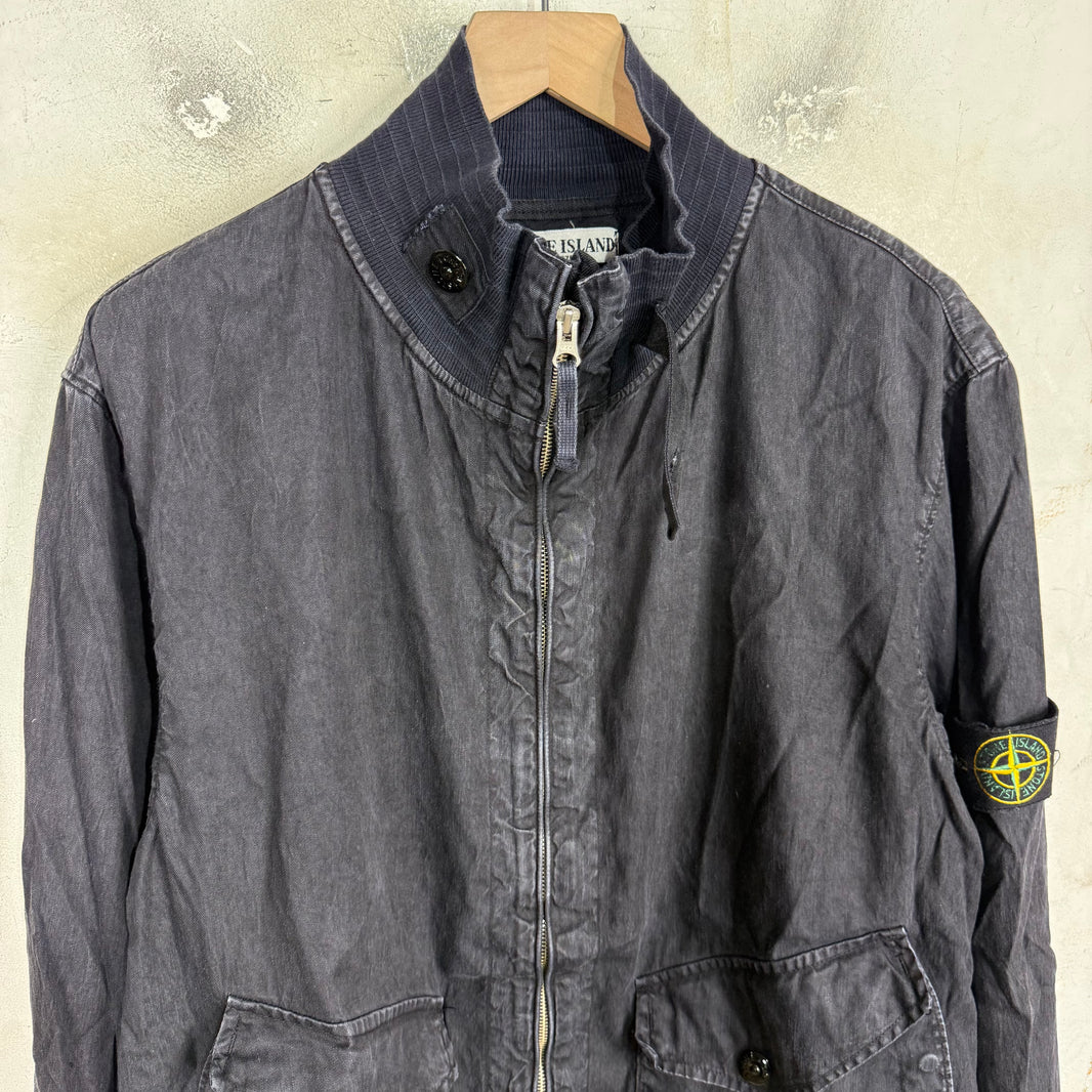 Stone Island 90's Ribbed Collar Canvas Jacket