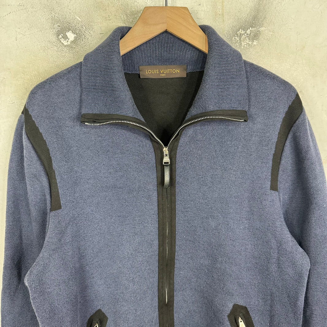 Louis Vuitton Black Trimmed Zip Up Cardigan