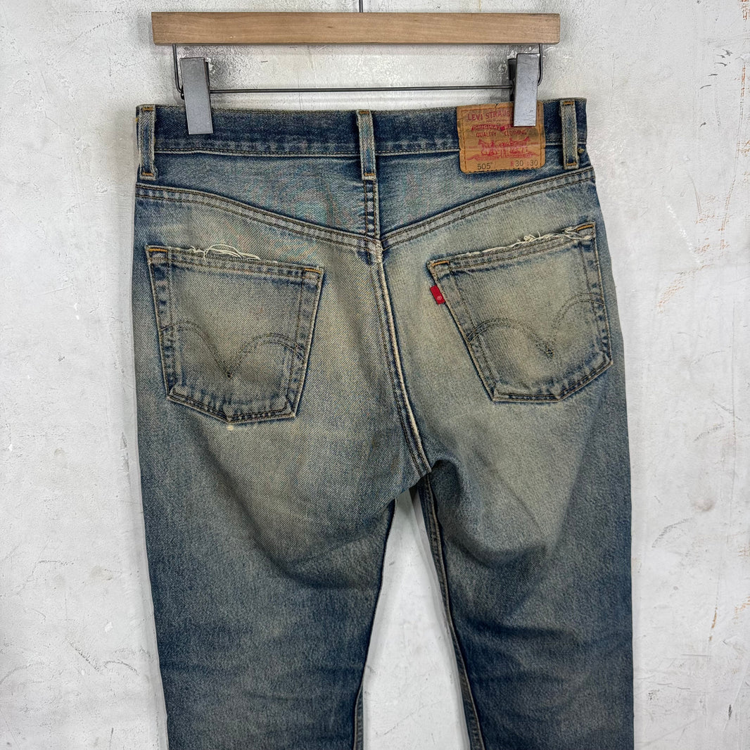Vintage Levis 505 Distressed Repaired Jeans