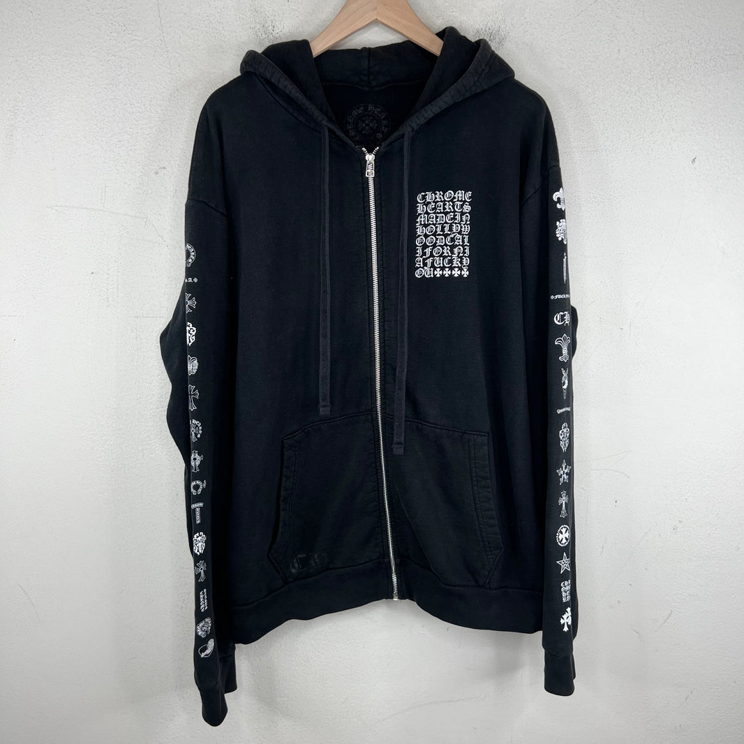 Chrome Hearts Eyechart Zip-Up Hoodie