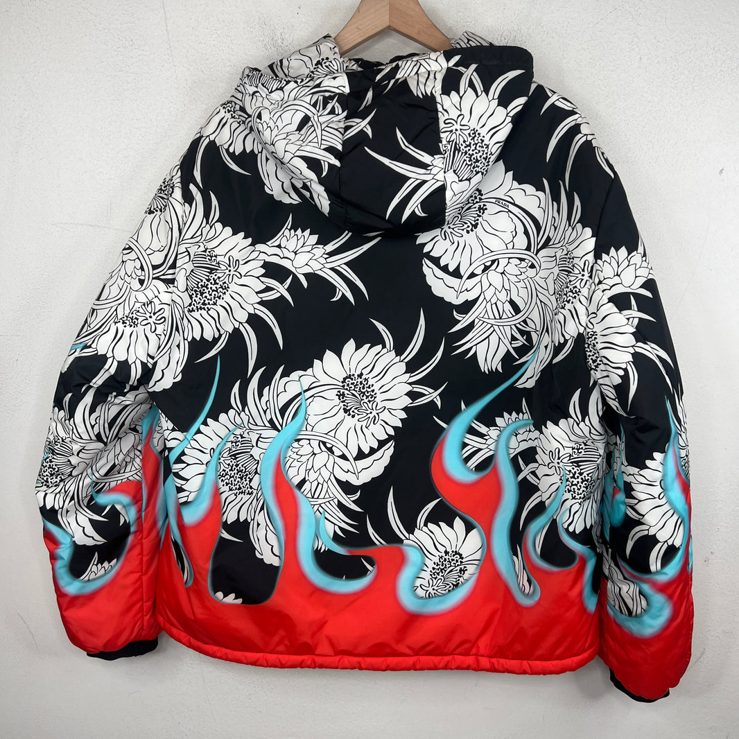 Prada Floral Flame Puffer Jacket