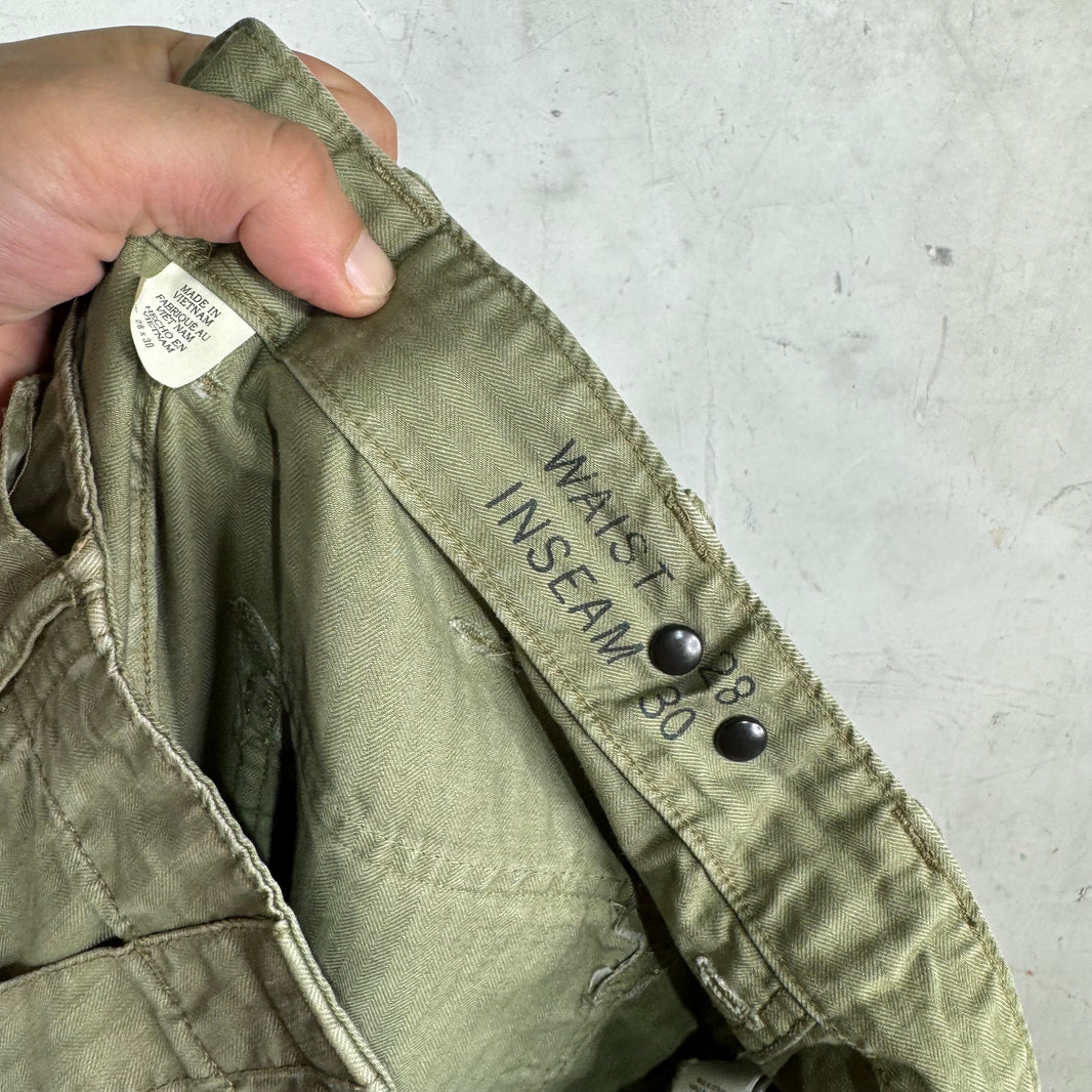 RRL Olive Herringbone Pants