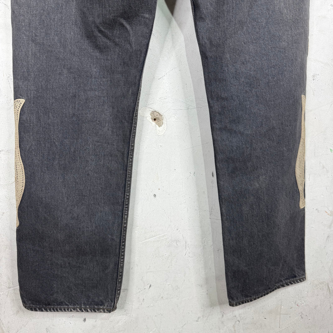 Kapital Charcoal Faded Bone Jeans