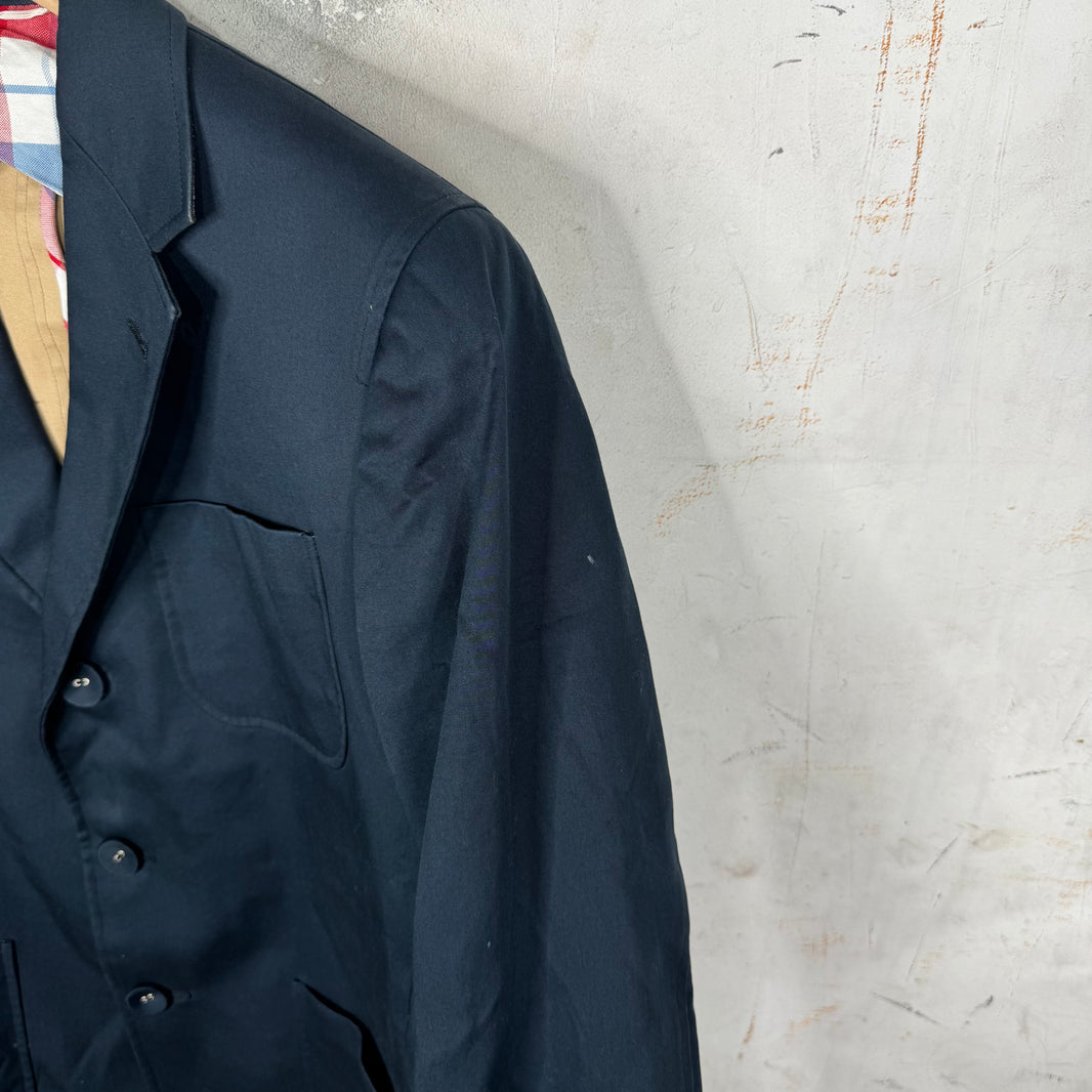 Thom Browne Navy Mid-Length Coat
