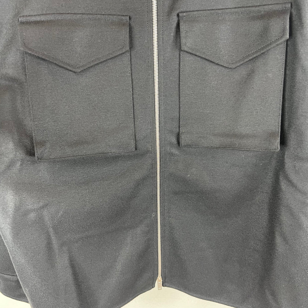 Jil Sander Black Wool Zip Up Overshirt