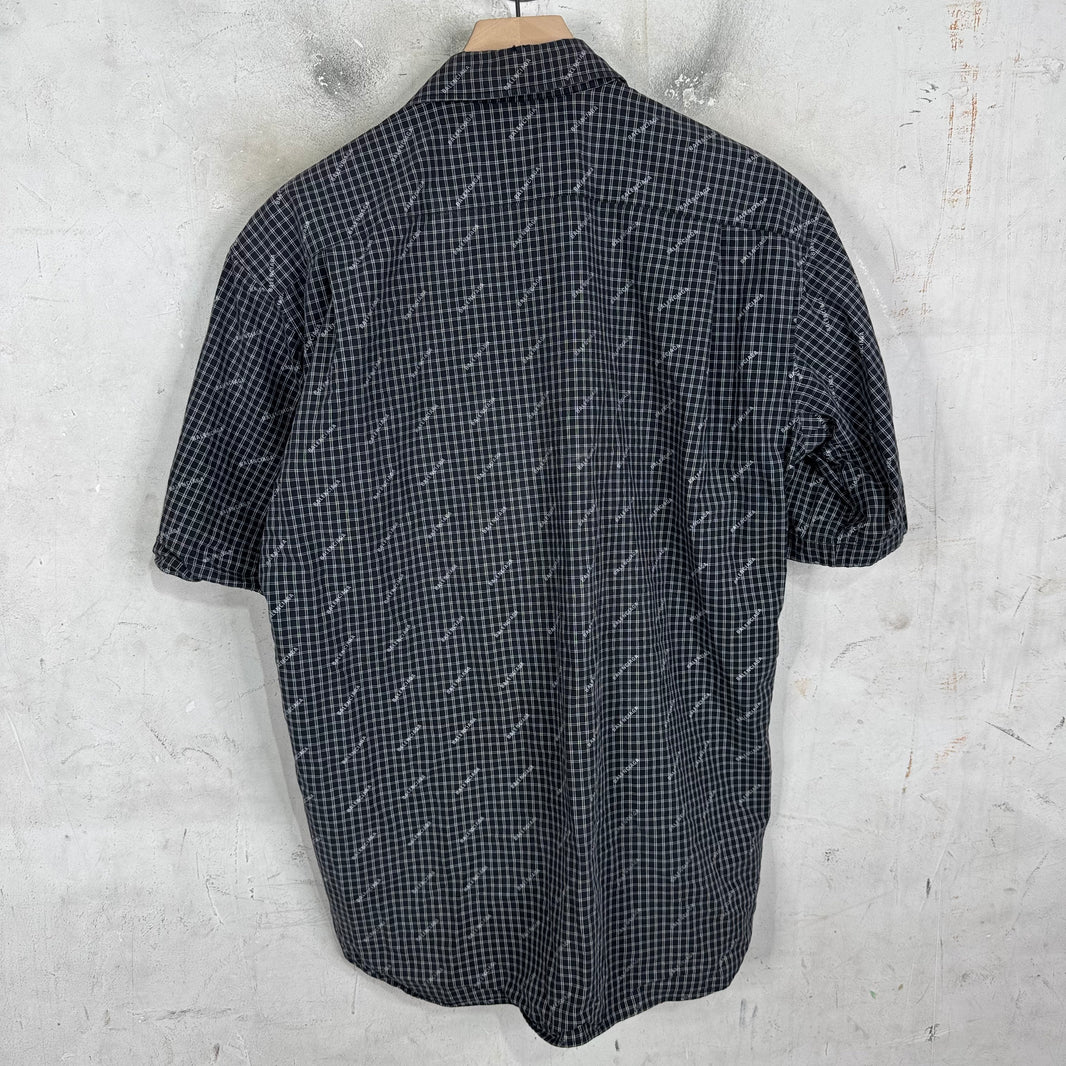 Balenciaga Plaid Logo Short Sleeve Shirt