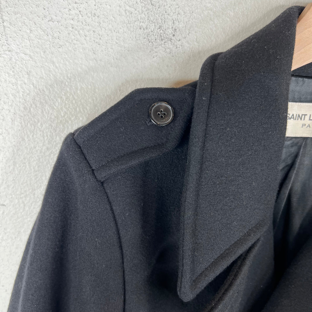 Saint Laurent Button Up Wool Coat