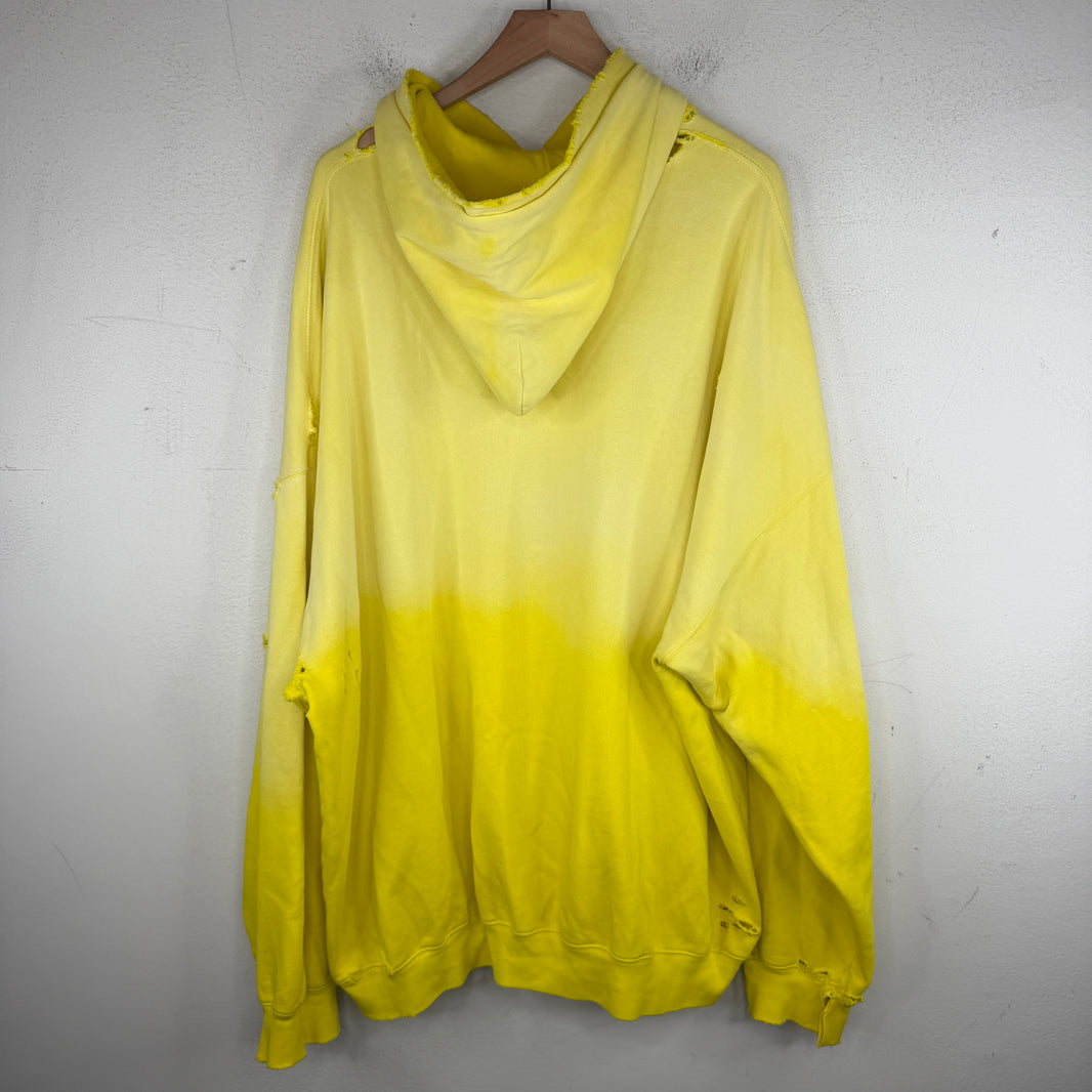 Balenciaga Sample Yellow Distressed Hoodie