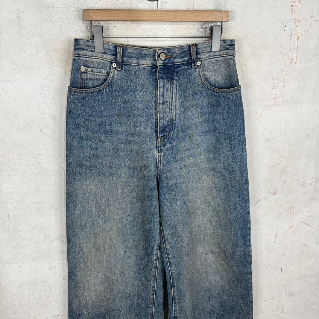 Loewe Dirty Wash High Rise Flared Jeans