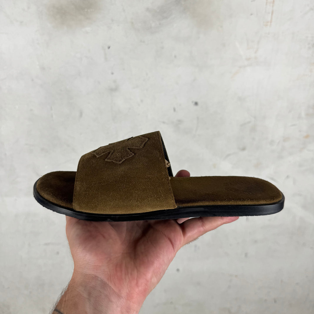 Chrome Hearts Suede Patch Slides