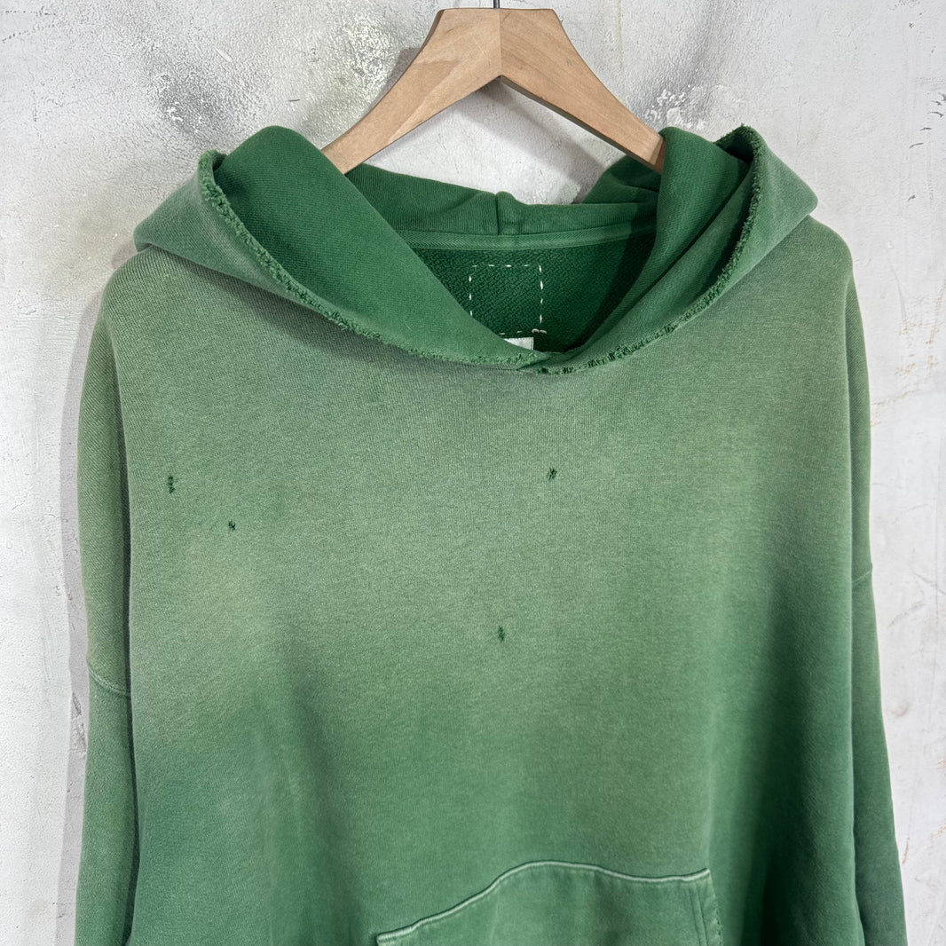Visvim Green Distressed Jumbo Hoodie