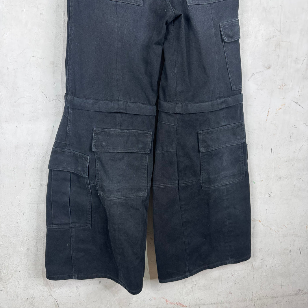 Balenciaga 2023 Denim Flared Convertible Cargos