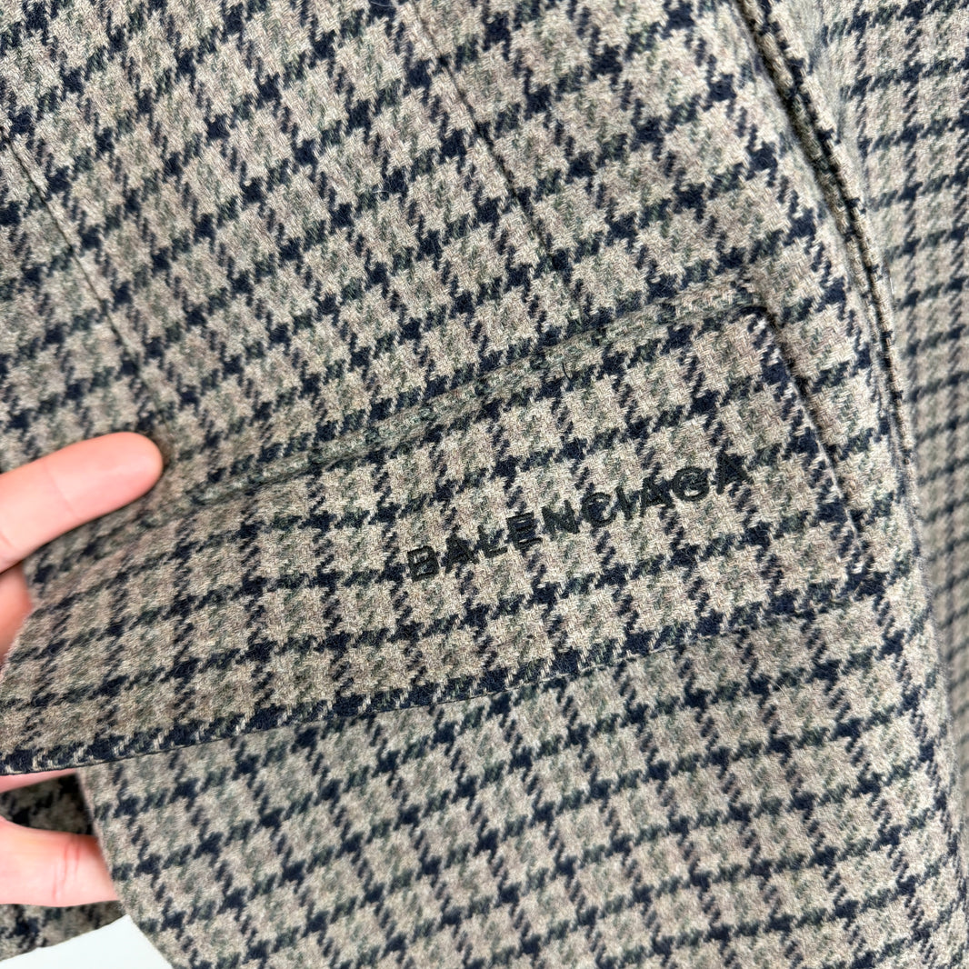 Balenciaga Gingham Double Breasted Trench Coat