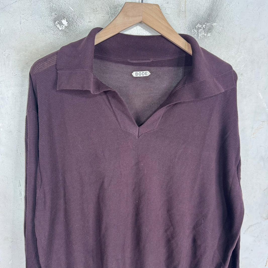 Bode Burgundy Pullover Sweater