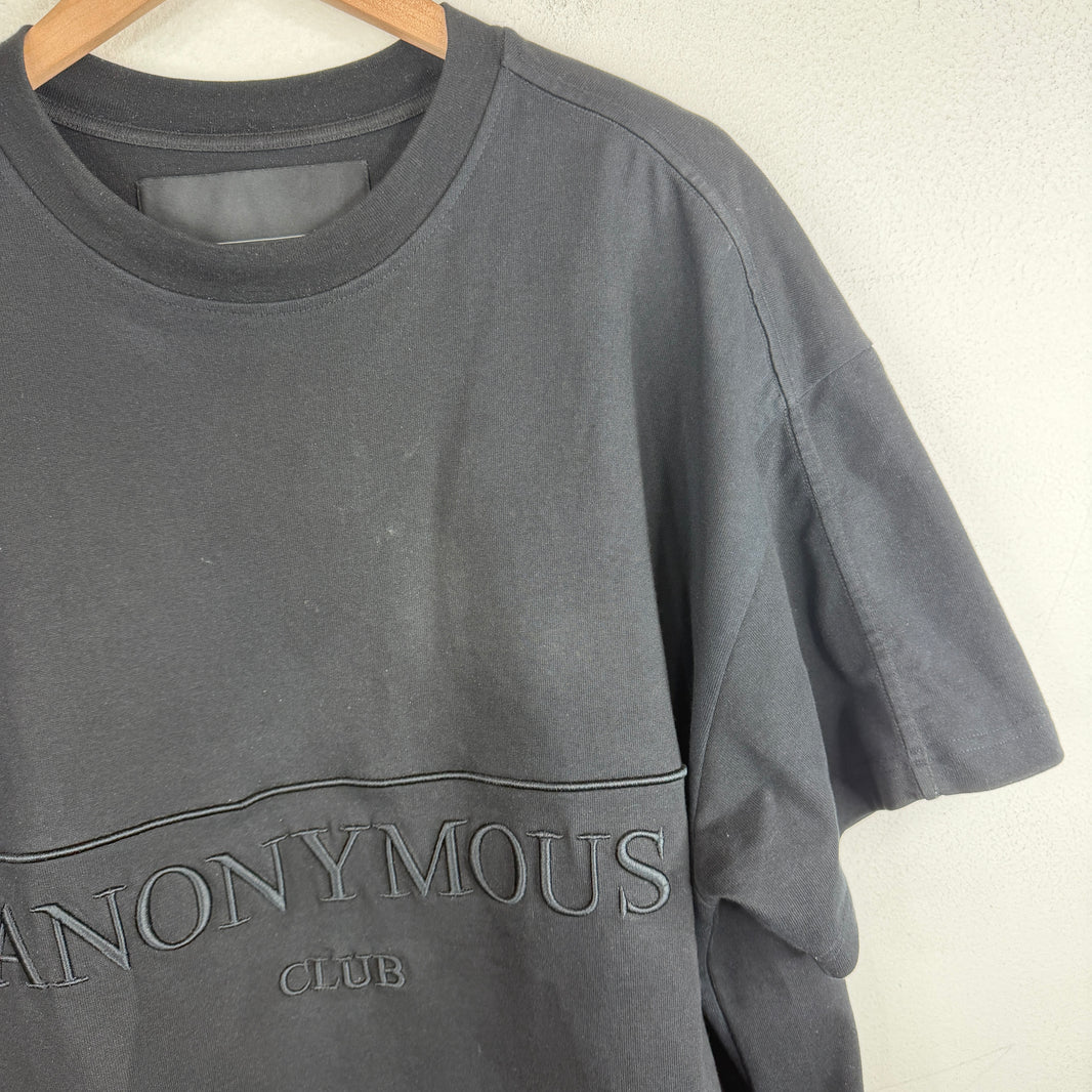 Anonymous Club Black Embroidered Logo Tee