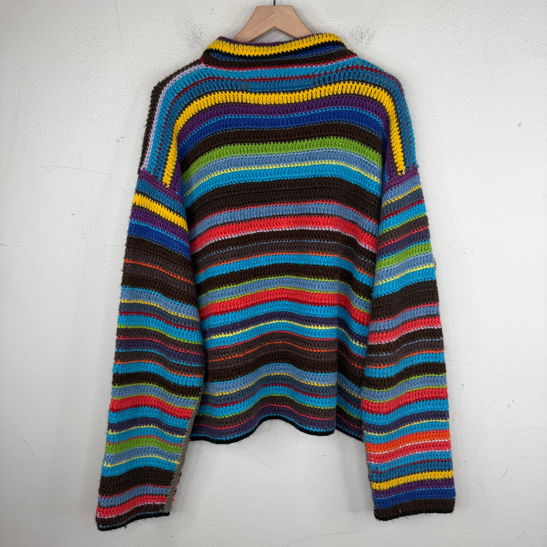 CPFM Knit Blue Striped Button Up Cardigan