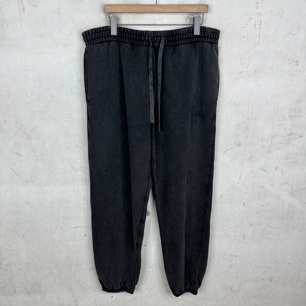 Gucci Frayed Spellout Logo Sweatpants