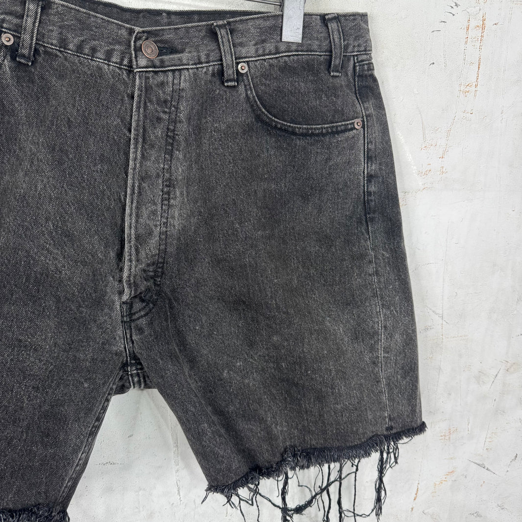 Celine Charcoal Wash Denim Shorts