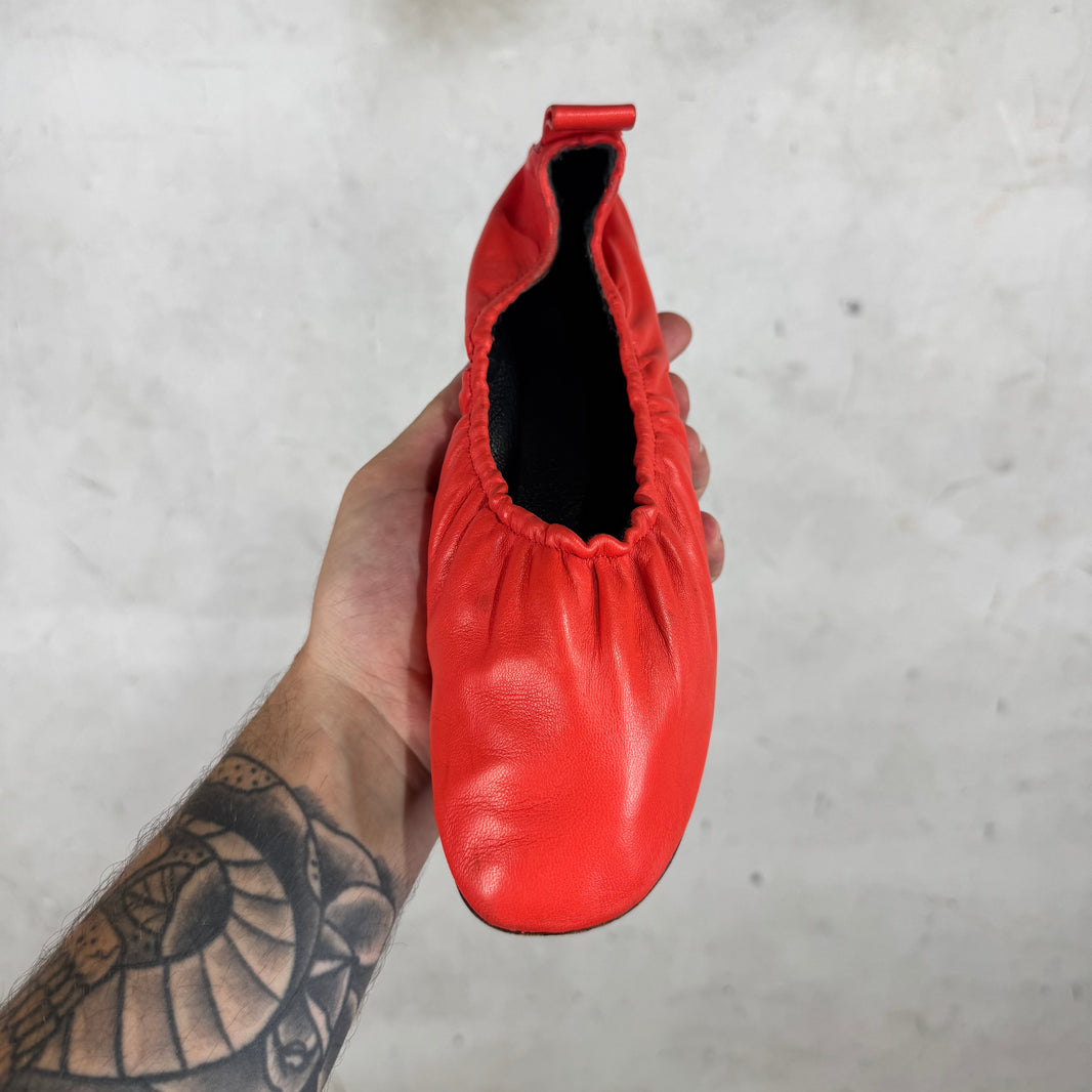 Celine Foldable Red Ballet Flats