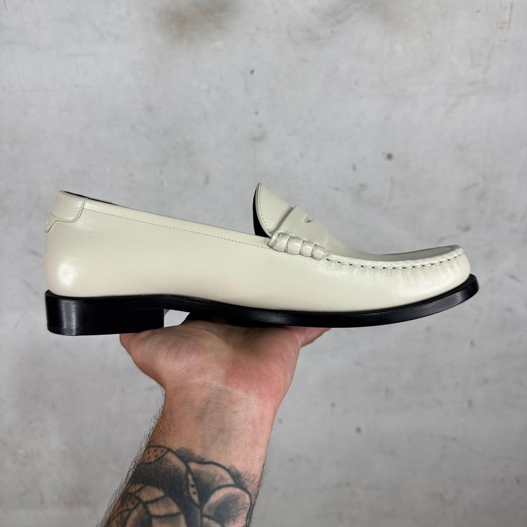 Saint Laurent Logo Beige Loafers