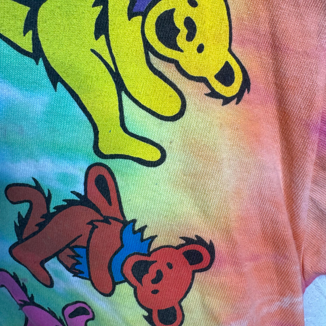 Vintage Grateful Dead Cropped Tie-dye Bears T-Shirt