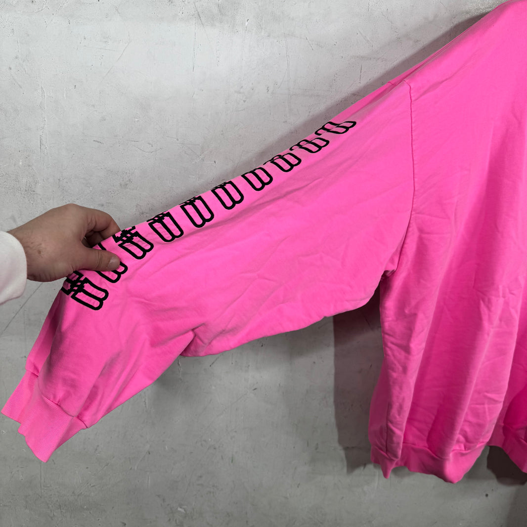 Balenciaga Pink Paris Icon Logo Crewneck