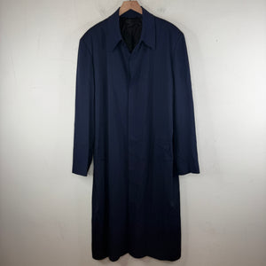 Balenciaga Navy Button Up Trench Coat