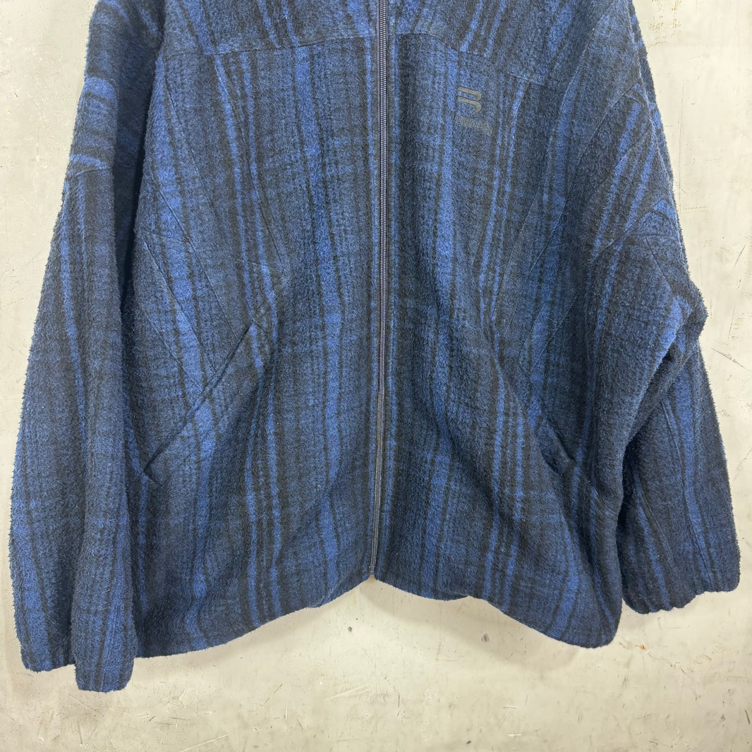 Balenciaga Sporty B Plaid Wool Jacket