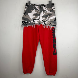Vetements 2019 Red/Camo Runway Hybrid Sweatpants