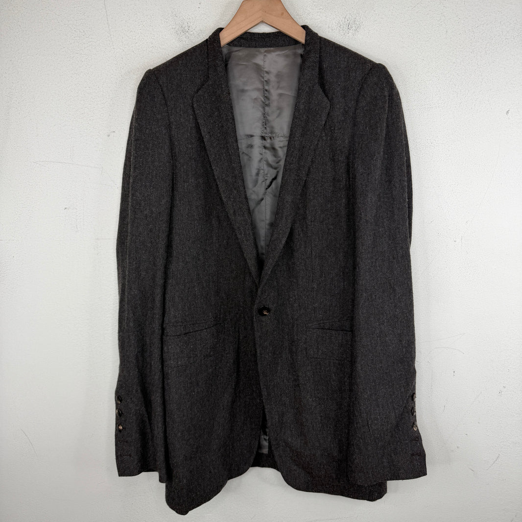 Rick Owens Wool Blend Single Button Blazer