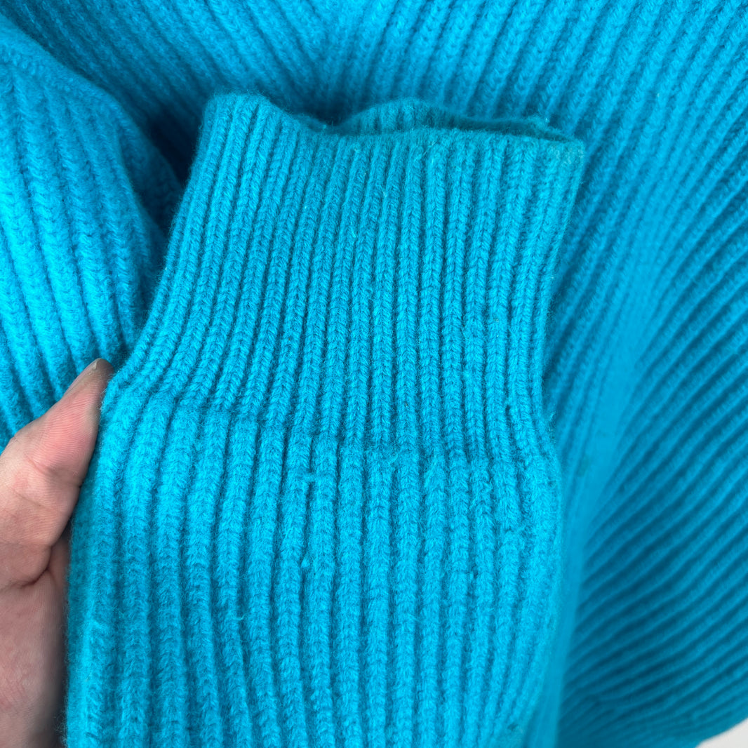 Jil Sander Blue Asymmetric Knit Sweater