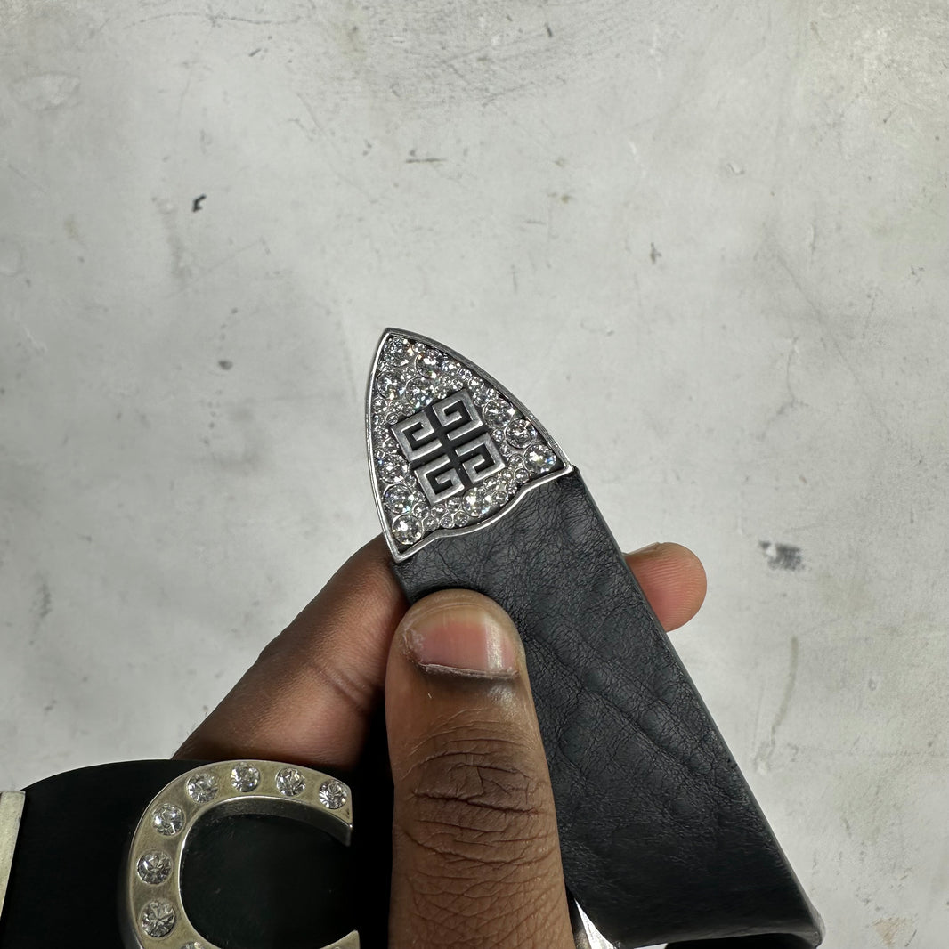 Givenchy Rhinestoned Spellout Belt
